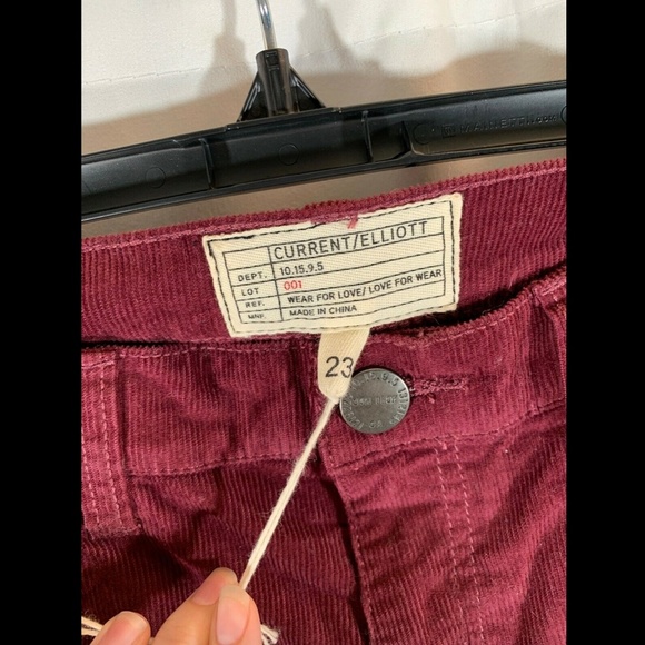 NWT Current/Elliott Kick Corduroy Cropped Pants - Picture 3 of 8